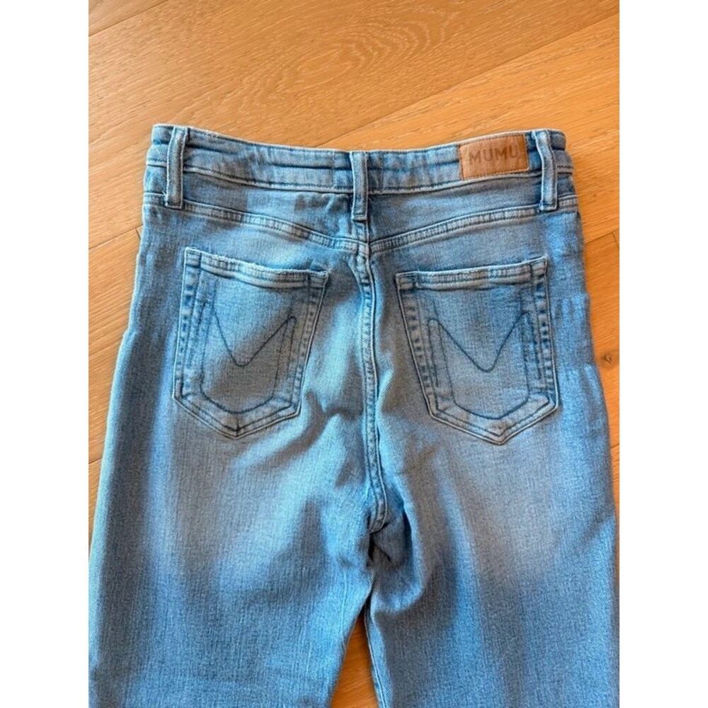 Show Me Your Mumu High Waist Jeans Size 27 Stretch Light Wash Raw Hem